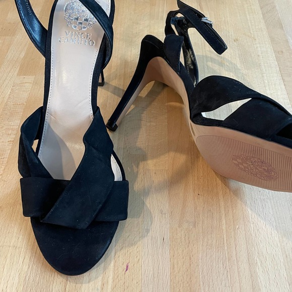 Vince Camuto "Jenika" Suede Ankle Strap 4" heels - Picture 4 of 11